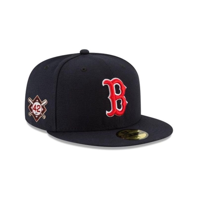 Blue Boston Red Sox Hat - New Era MLB Jackie Robinson Day 59FIFTY Fitted Caps USA9072518